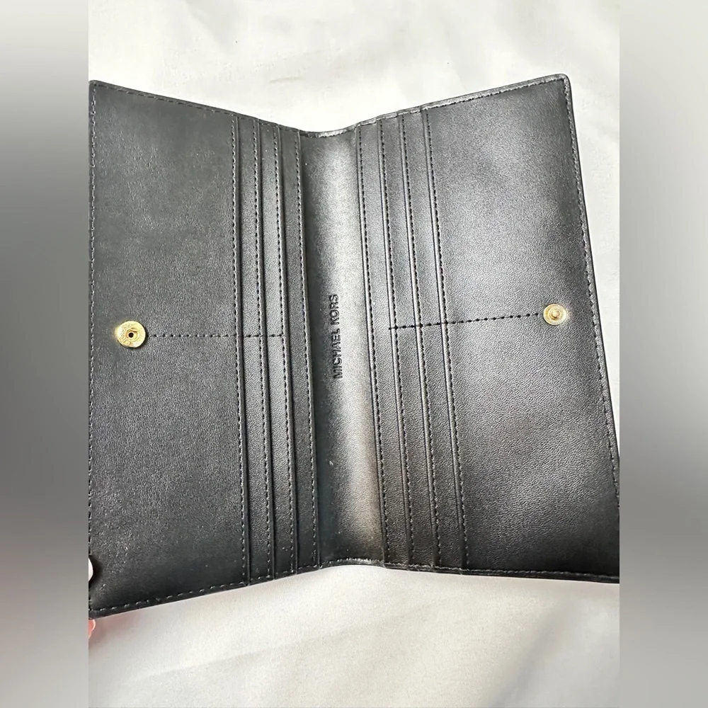 Michael Kors Reed Large Pebbled Leather Wallet (Black)